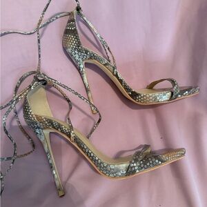 Elegant Snakeskin Patterned Stilettos